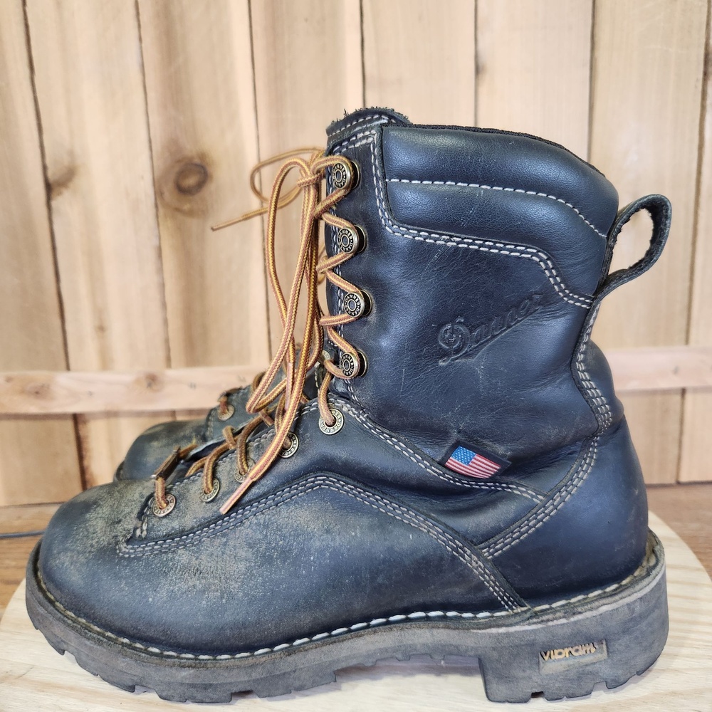 Danner Quarry USA 8" 17309 Boots Mens 9 EE Black Leather Gore-Tex Waterproof